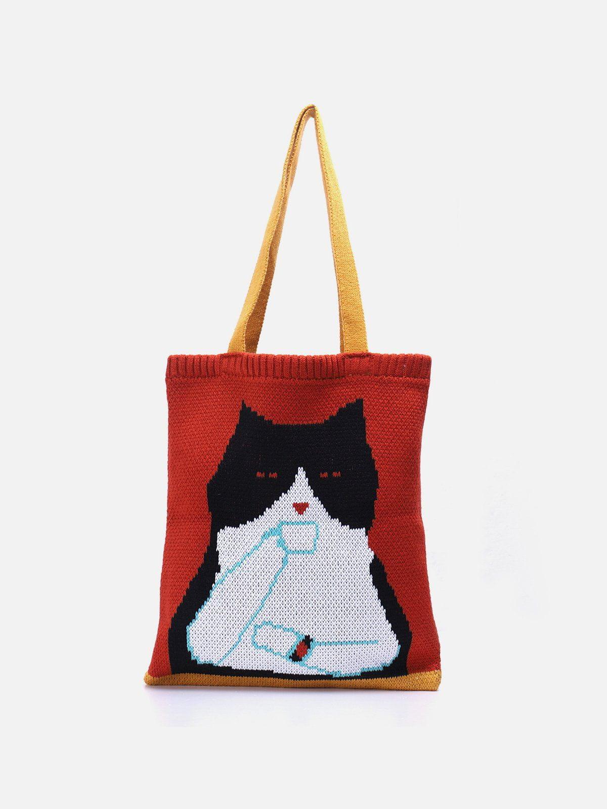 Tntwear® - Cat Graphic Knit Bag - tntwear1