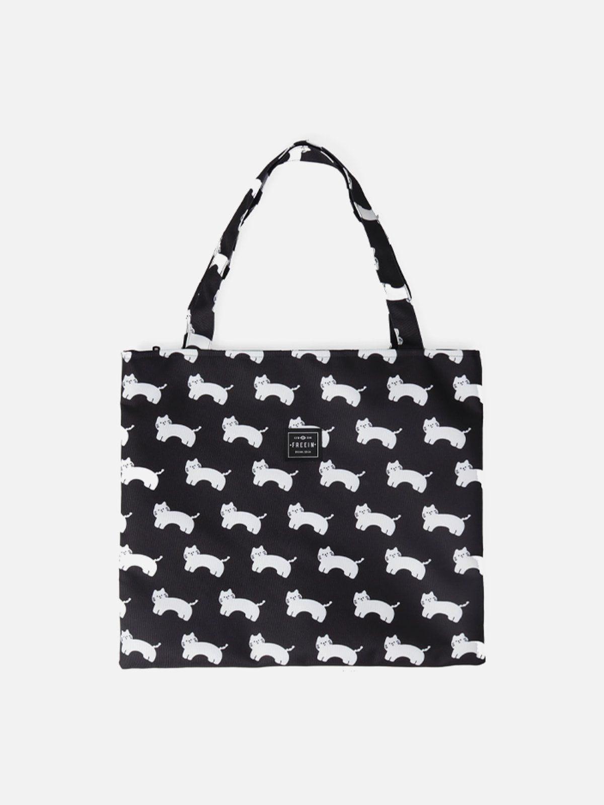 Tntwear® - Cat Print Canvas Shoulder Bag Bag - tntwear1