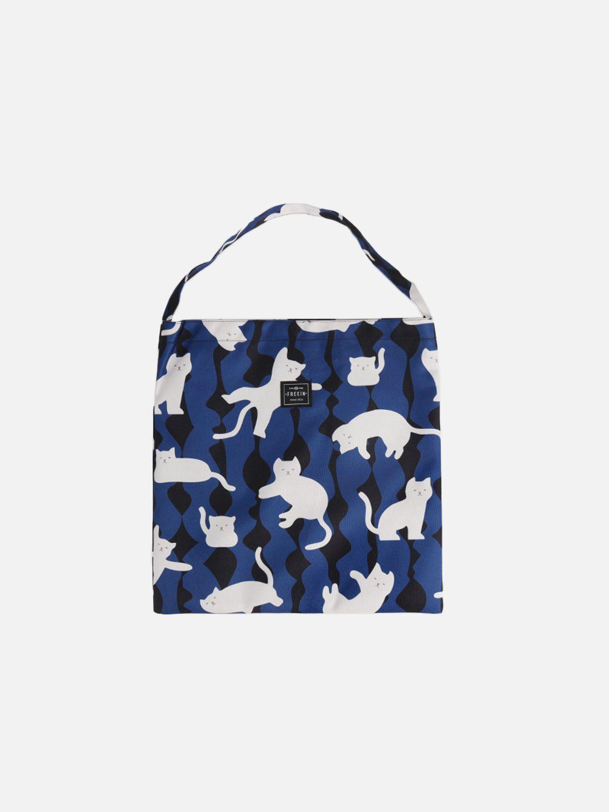 Tntwear® - Cat Print Canvas Shoulder Bag Bag - tntwear1