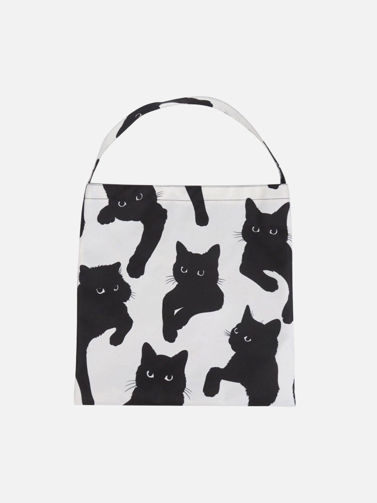 Tntwear® - Cat Print Canvas Shoulder Bag - tntwear1