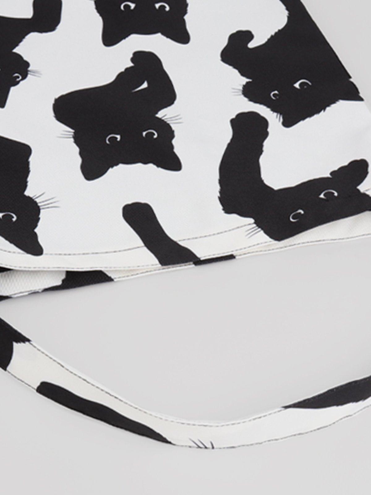 Tntwear® - Cat Print Canvas Shoulder Bag - tntwear1