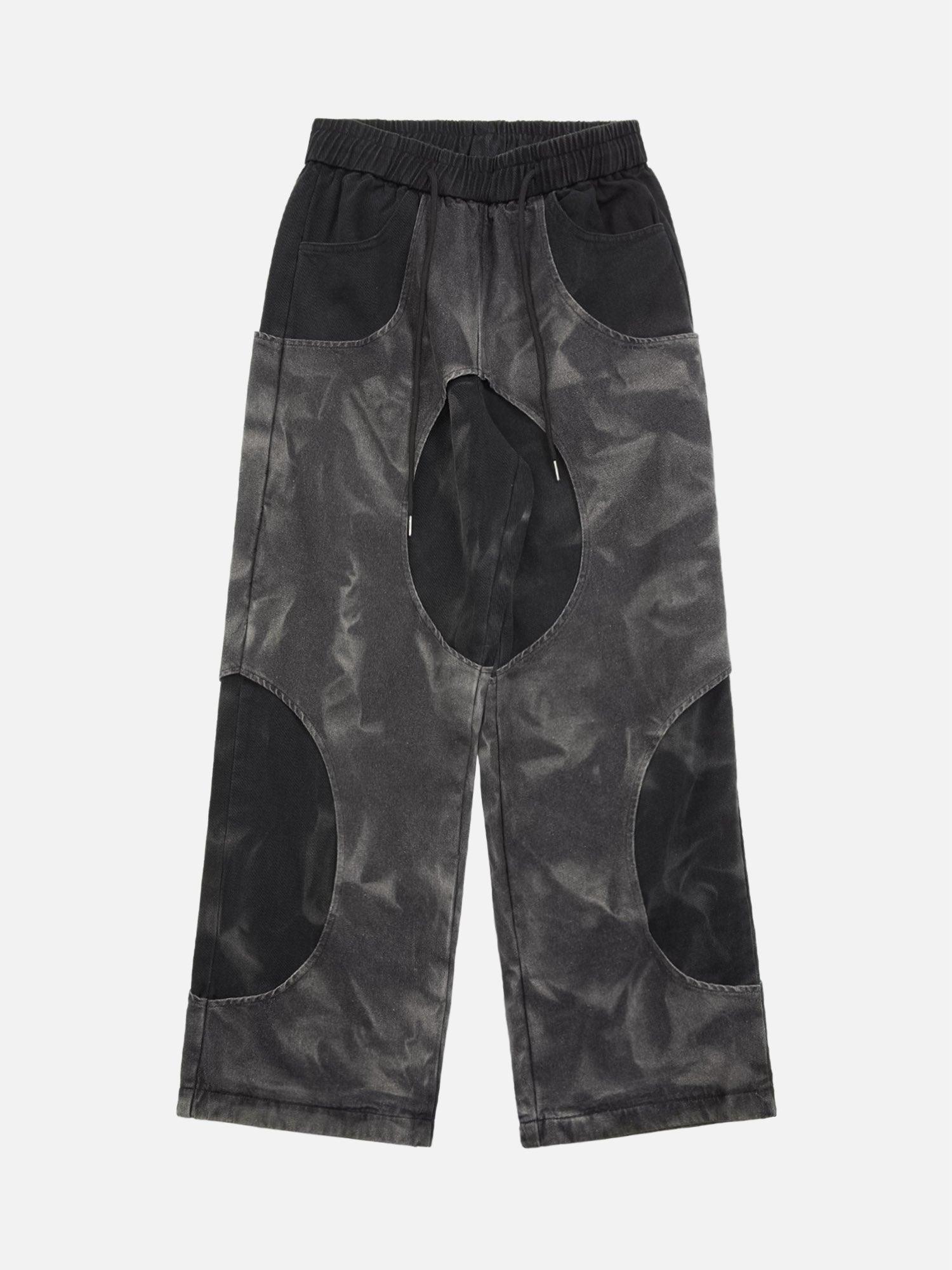 Tntwear® - Distressed Tie-dye Cutout Hip-hop Sweatpants - tntwear1