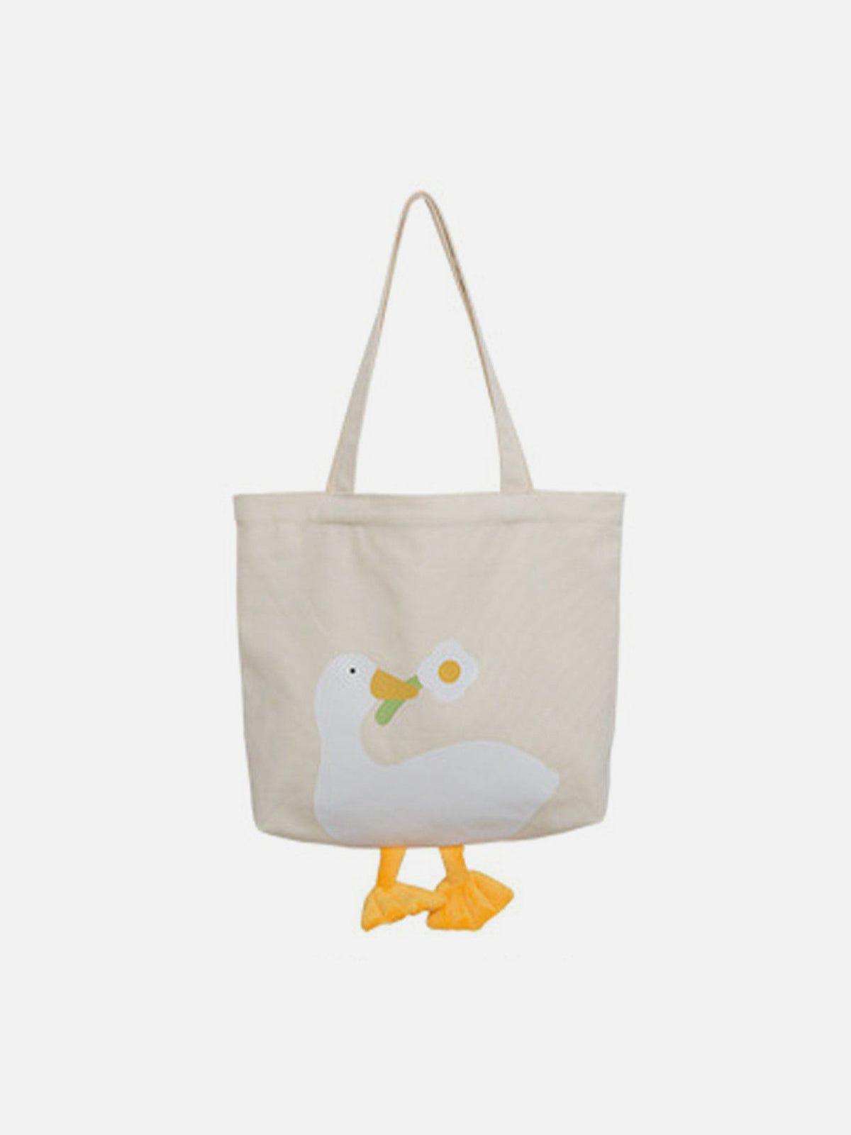 Tntwear® - Duck Flower Canvas Bag - tntwear1