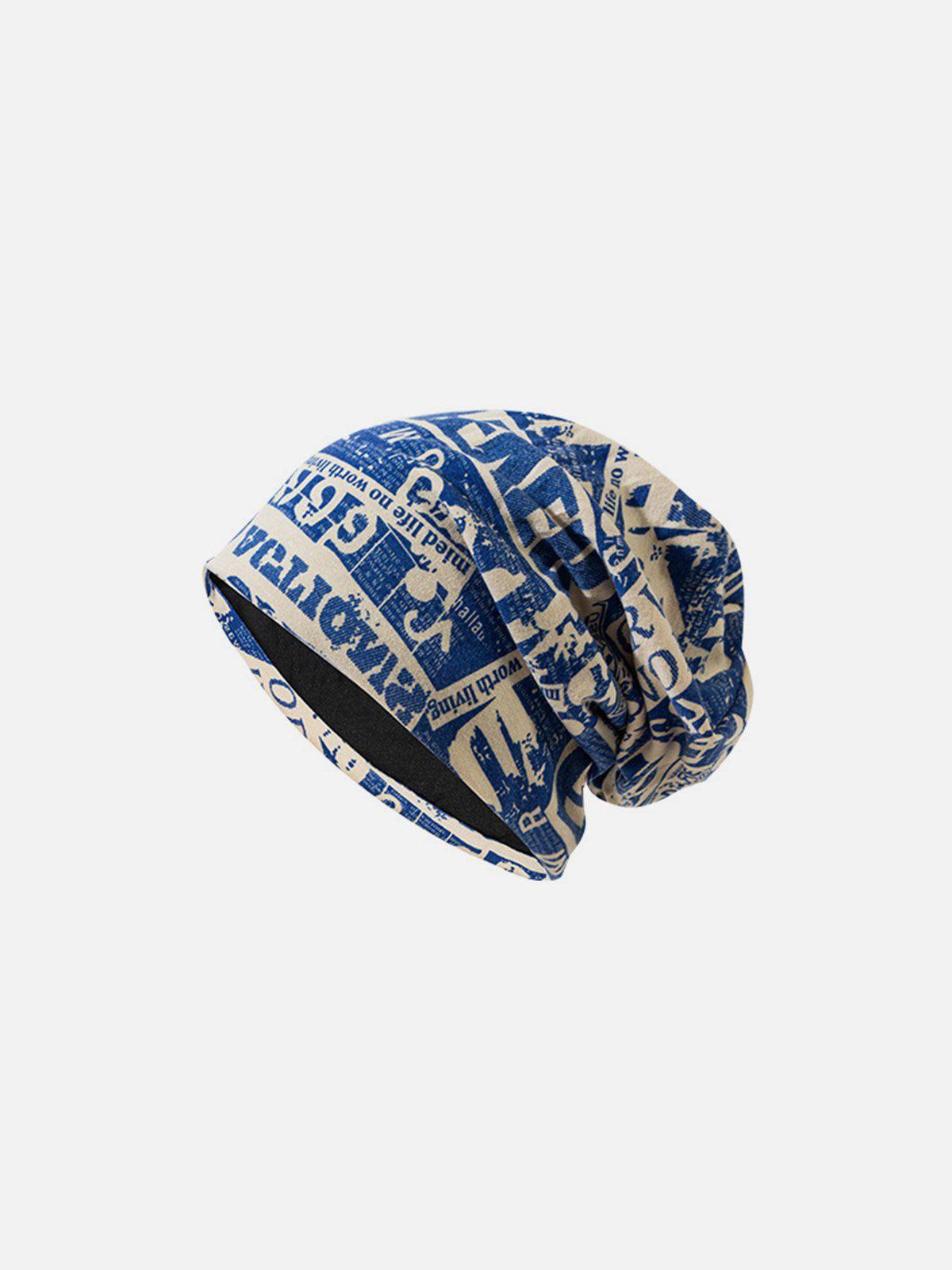 Tntwear® - English Newspaper Print Heap Cap - tntwear1