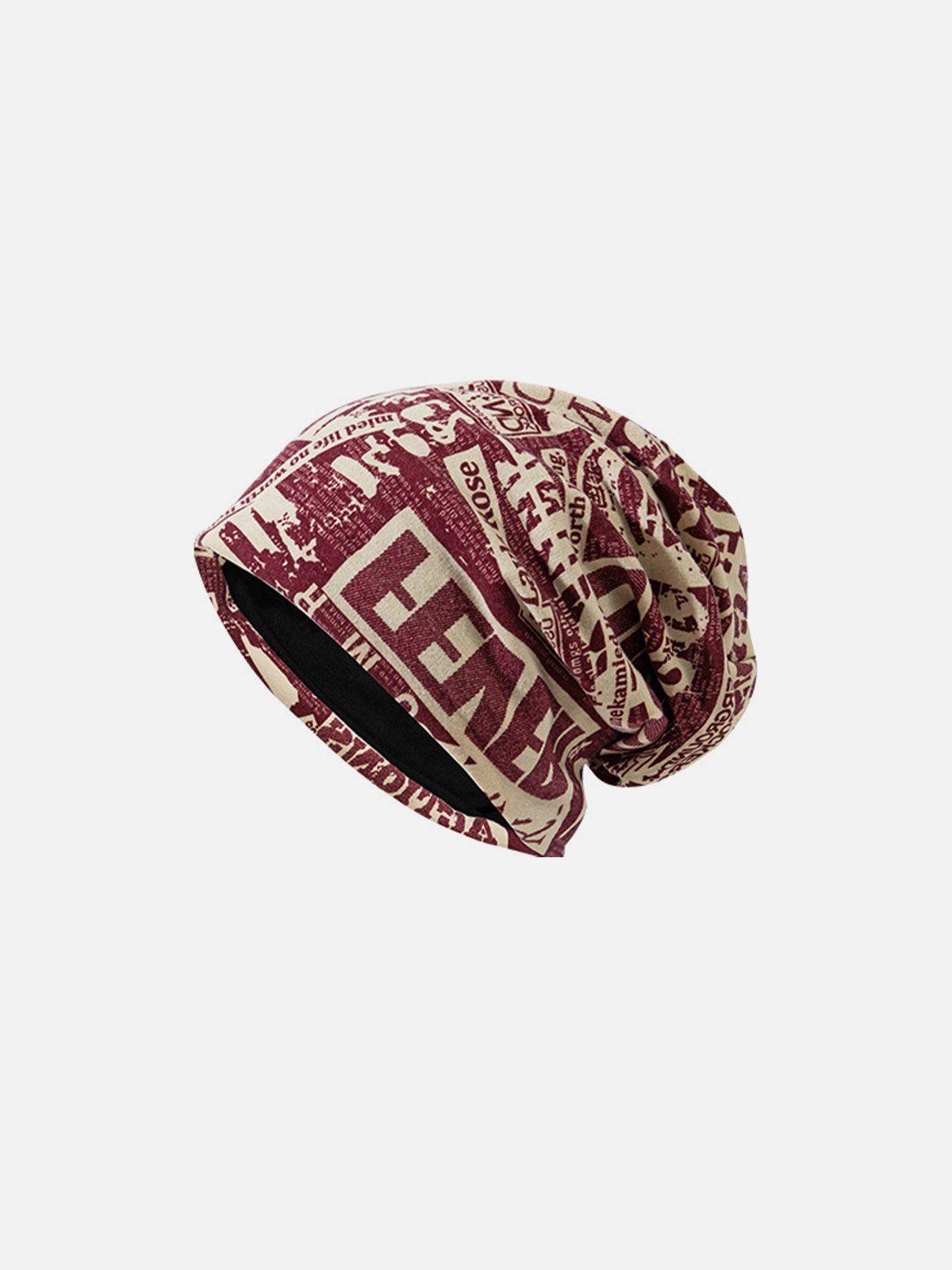 Tntwear® - English Newspaper Print Heap Cap - tntwear1