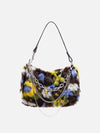 Tntwear® - Fleece Flower Chain Baguette Bag - tntwear1