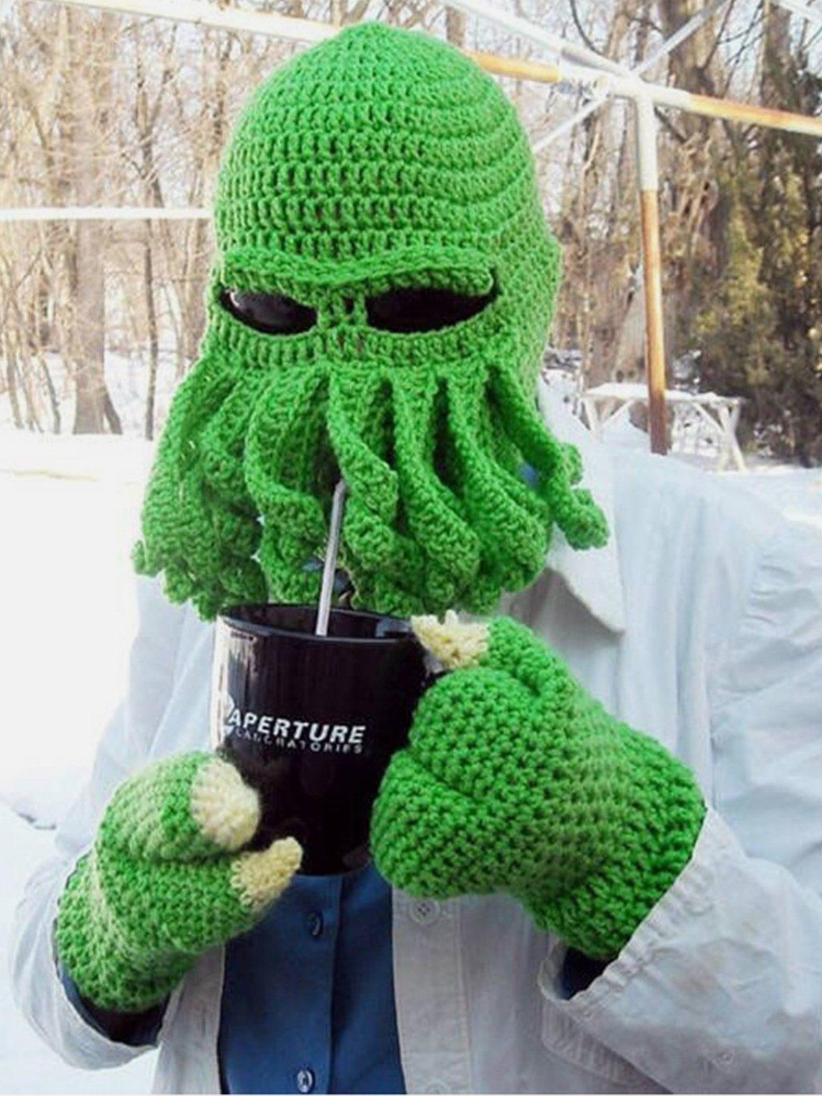 Tntwear® - Funny Knit Masked Octopus Hat - tntwear1