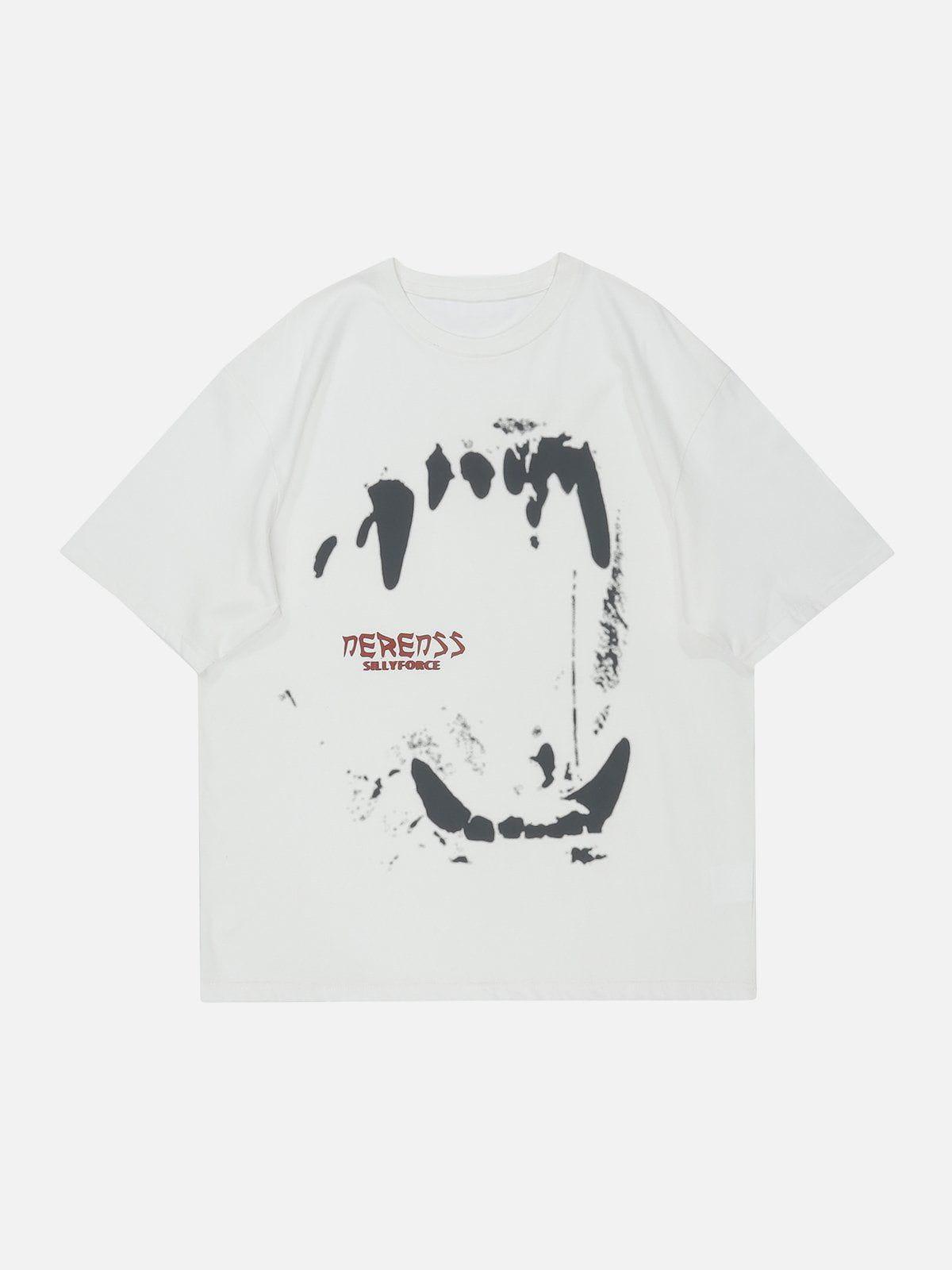 Tntwear® - Gothic Demon Teeth Print Tee - tntwear1