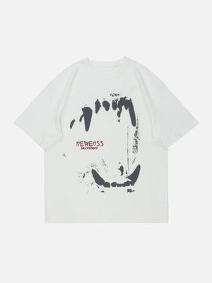 Tntwear® - Gothic Demon Teeth Print Tee - tntwear1