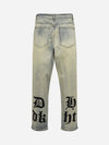 Tntwear® - Gothic Letter Print Jeans - tntwear1