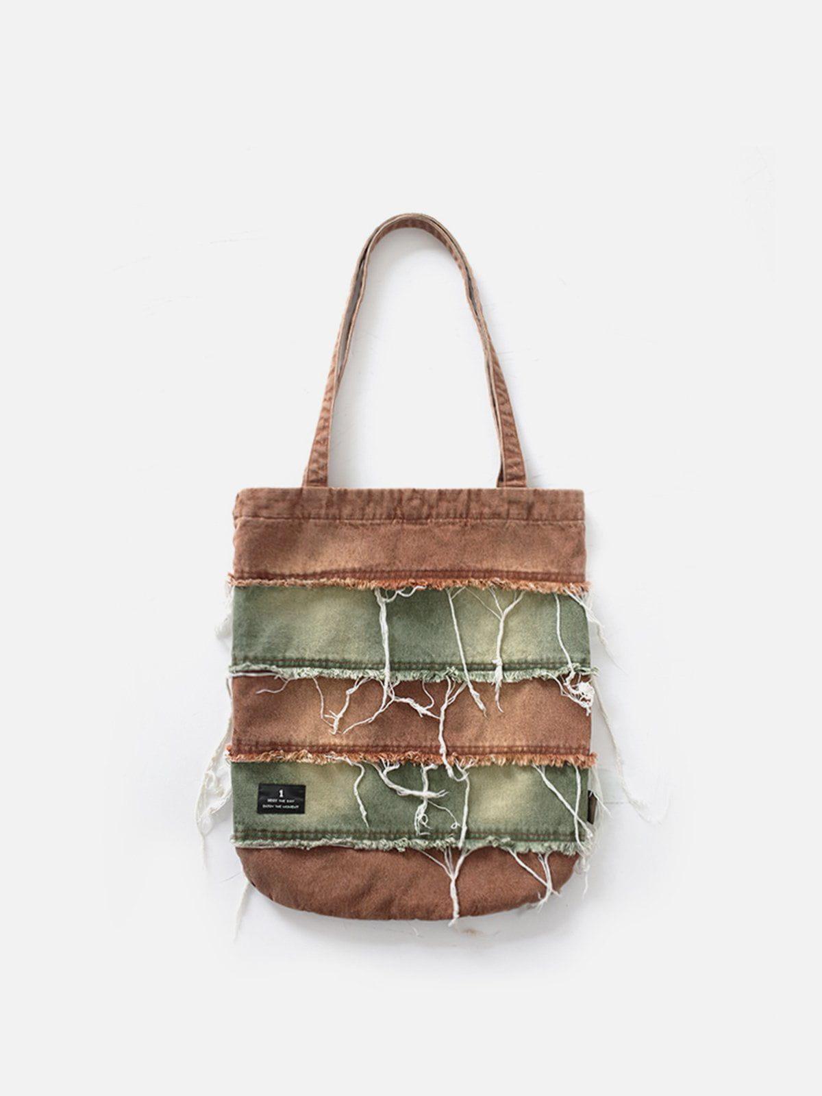 Tntwear® - Gradient Fringe Denim Tote Bag - tntwear1