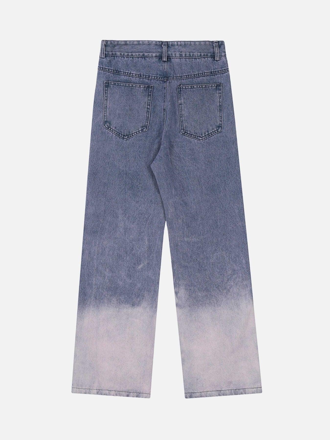 Tntwear® - Gradient Wash Denim Straight Leg Pants - tntwear1