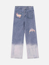 Tntwear® - Gradient Wash Denim Straight Leg Pants - tntwear1