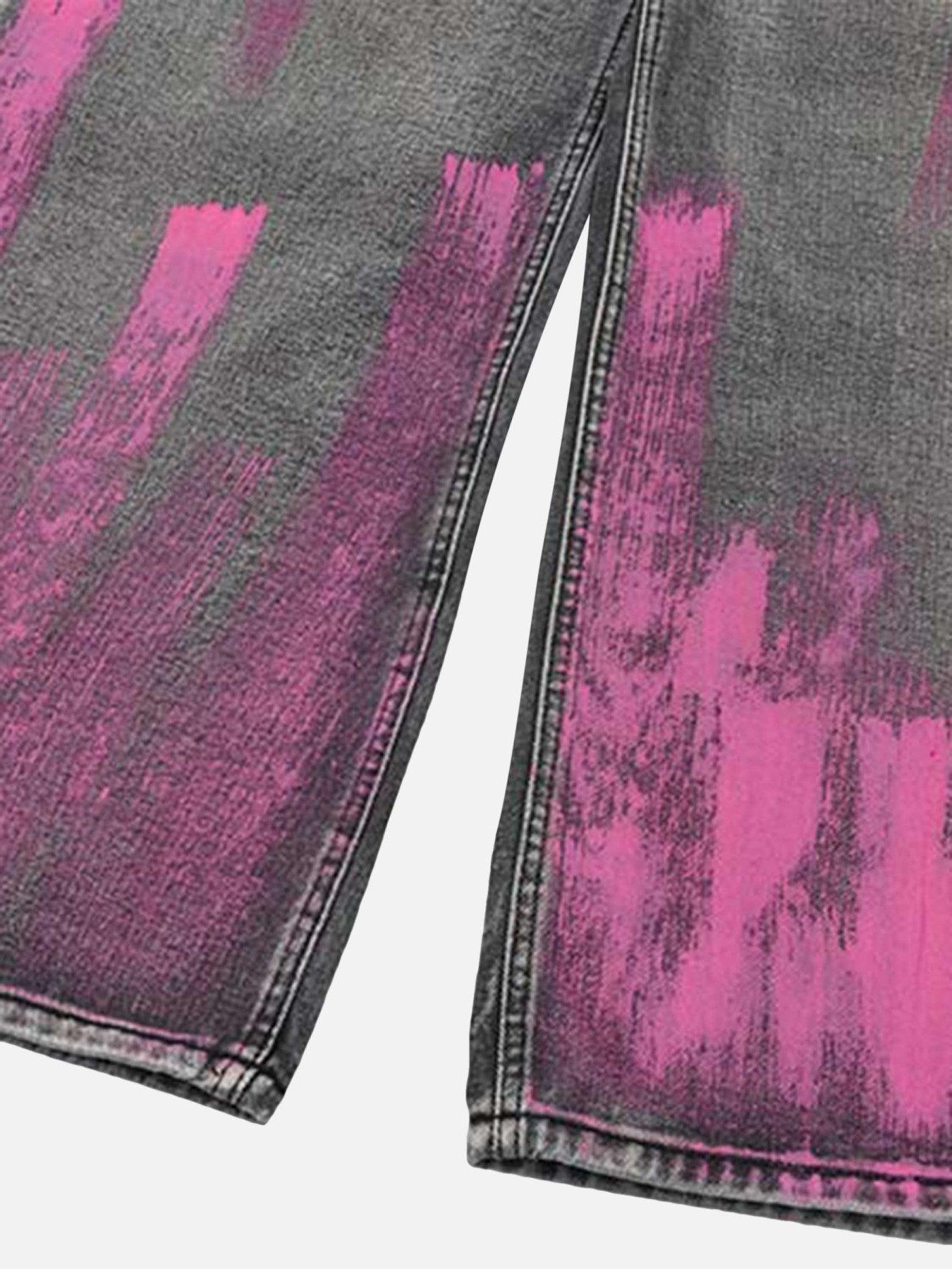 Tntwear® - Graffiti Airbrushed Washed And Distressed Jeans - 1886 - tntwear1