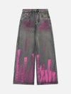 Tntwear® - Graffiti Airbrushed Washed And Distressed Jeans - 1886 - tntwear1