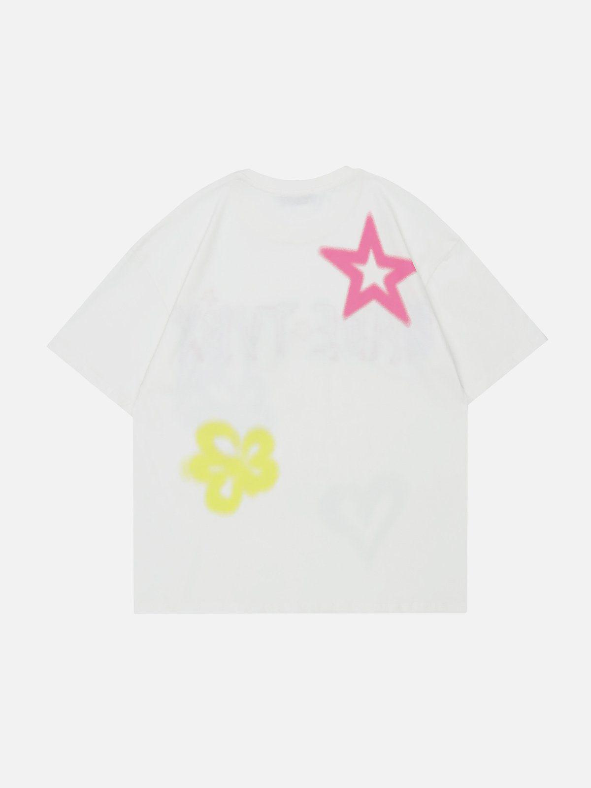 Tntwear® - Graffiti Flowers Print Tee - tntwear1