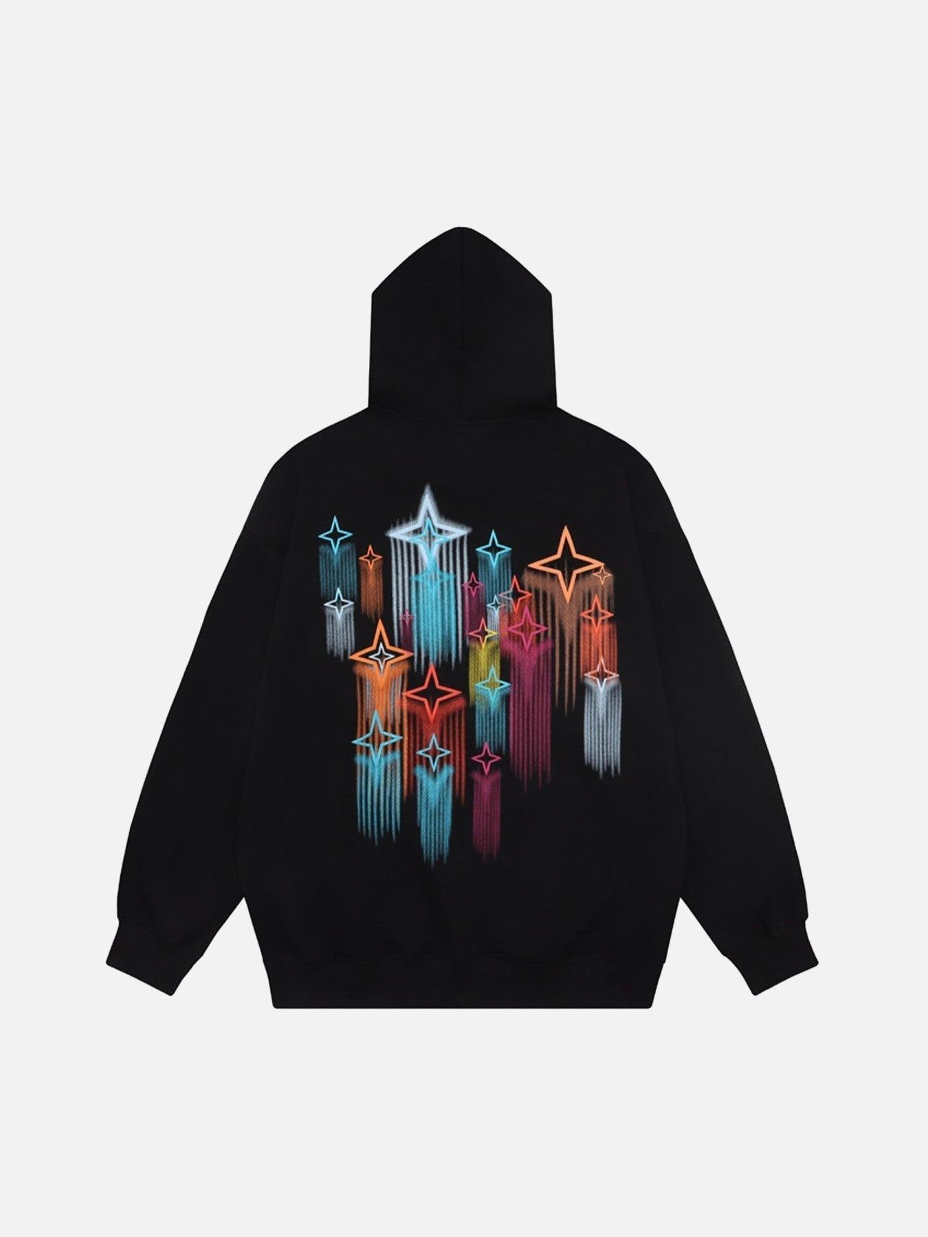 Tntwear® - Graffiti Star Print Hooded Sweatshirt - tntwear1