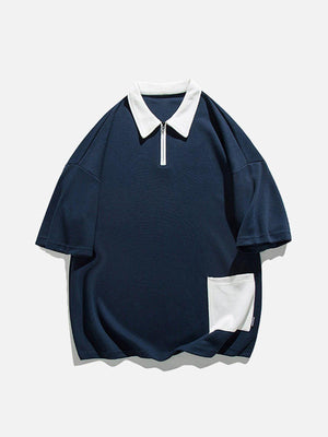 Tntwear® - Hem Pocket Zip Up Polo Tee - tntwear1