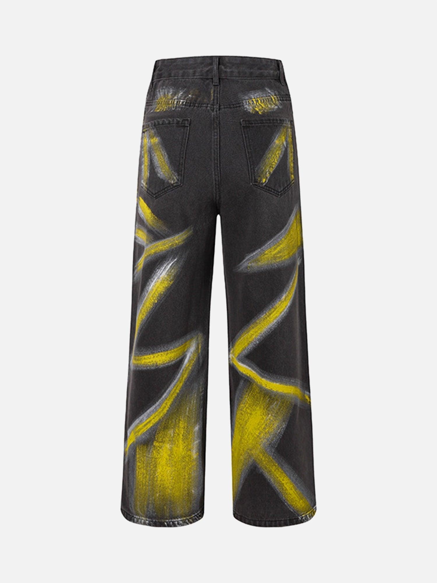 Tntwear® - High Street Heavy Industry Graffiti Washed Jeans - tntwear1