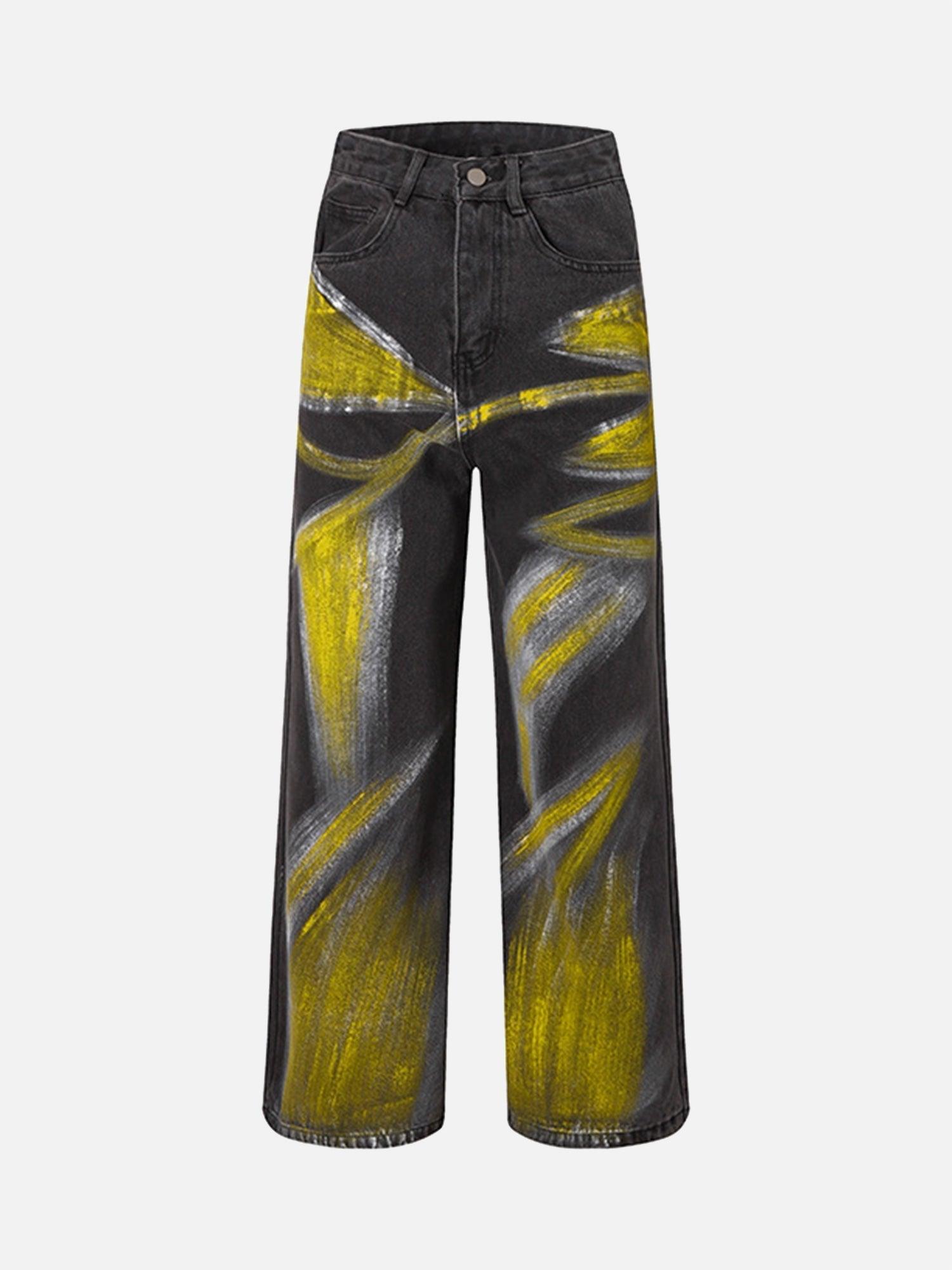 Tntwear® - High Street Heavy Industry Graffiti Washed Jeans - tntwear1