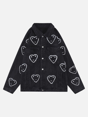 Tntwear® - High Street Love Full Print Denim Loose Jacket - tntwear1