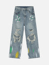 Tntwear® - High Street Personalized Graffiti Ripped Jeans - 1955 - tntwear1