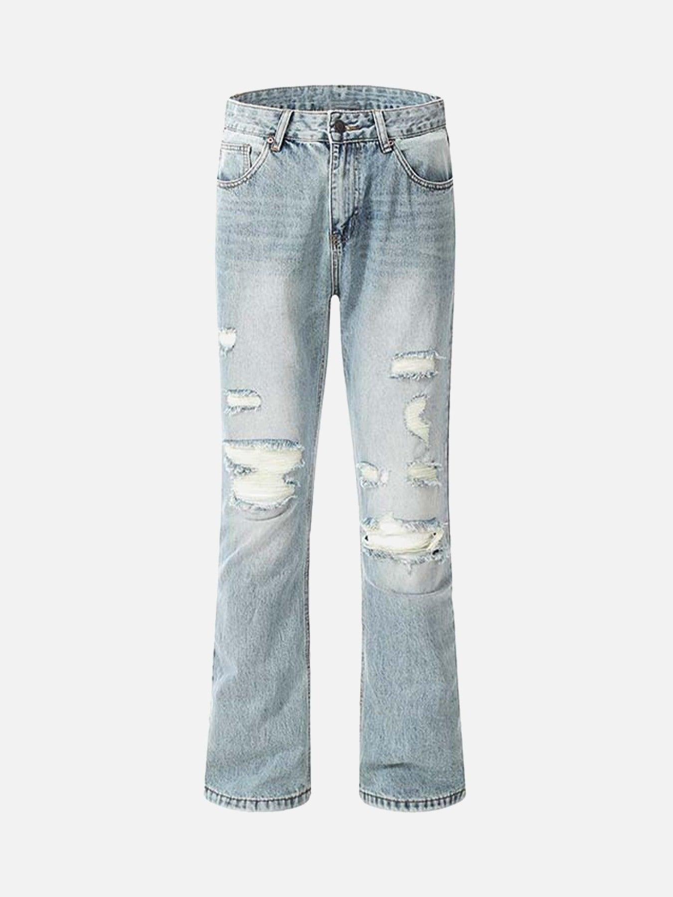 Tntwear® - High Street Ripped Micro Flare Jeans - tntwear1