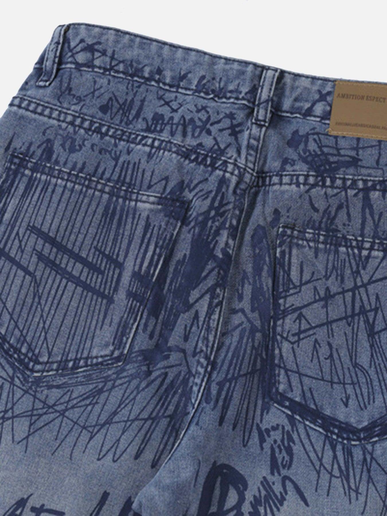 Tntwear® - Hip-hop Graffiti Alphabet Jeans - 1743 - tntwear1