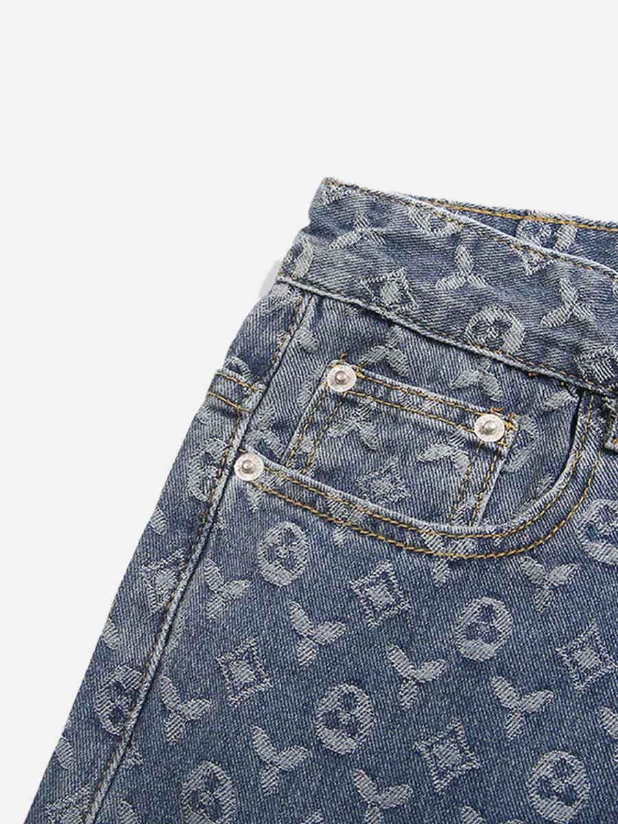 Tntwear® - Jacquard Baggy Denim Jeans-1532 - tntwear1