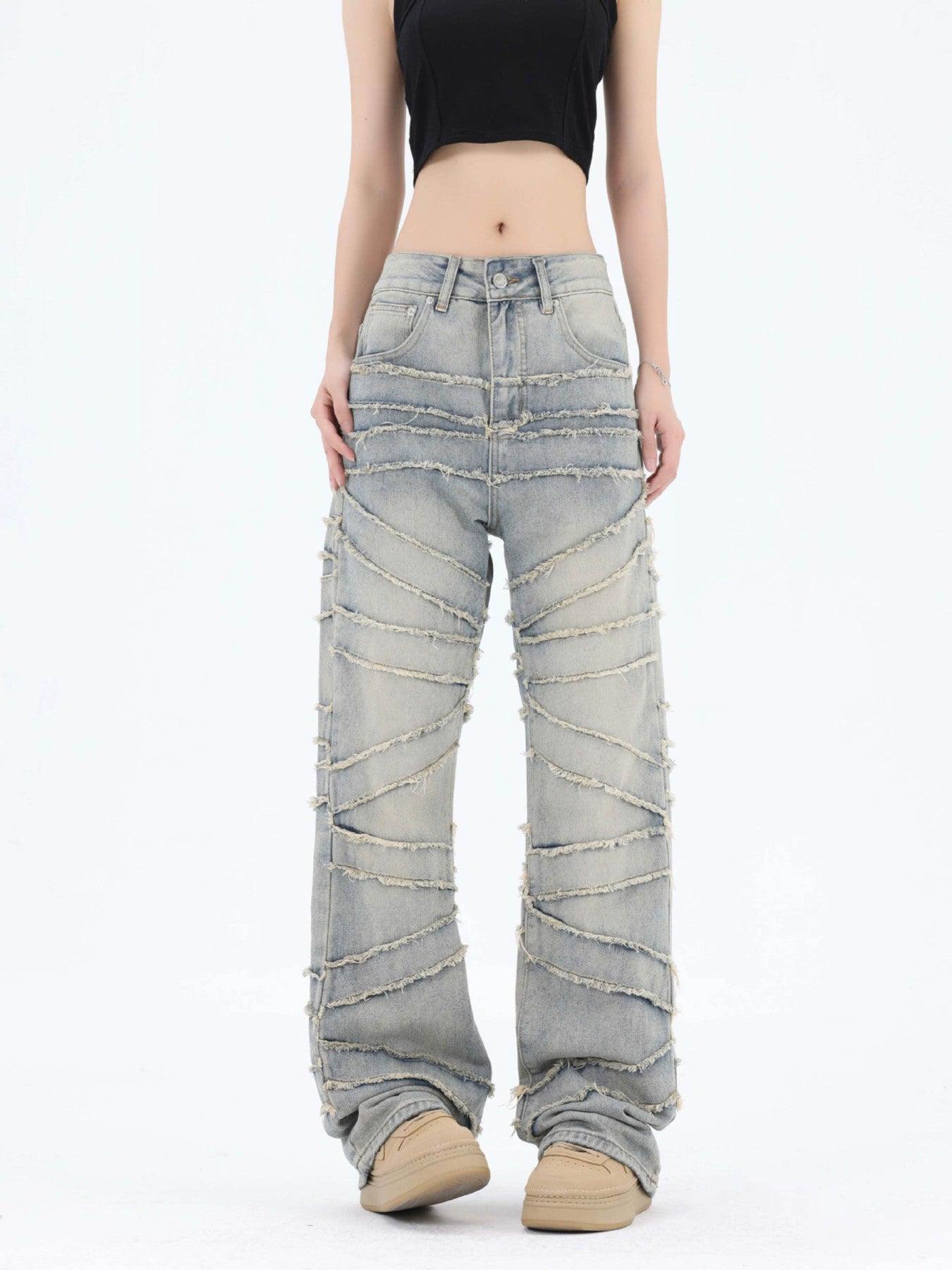 Tntwear® - Loose Wide Leg Cat Whisker Jeans - 1809 - tntwear1