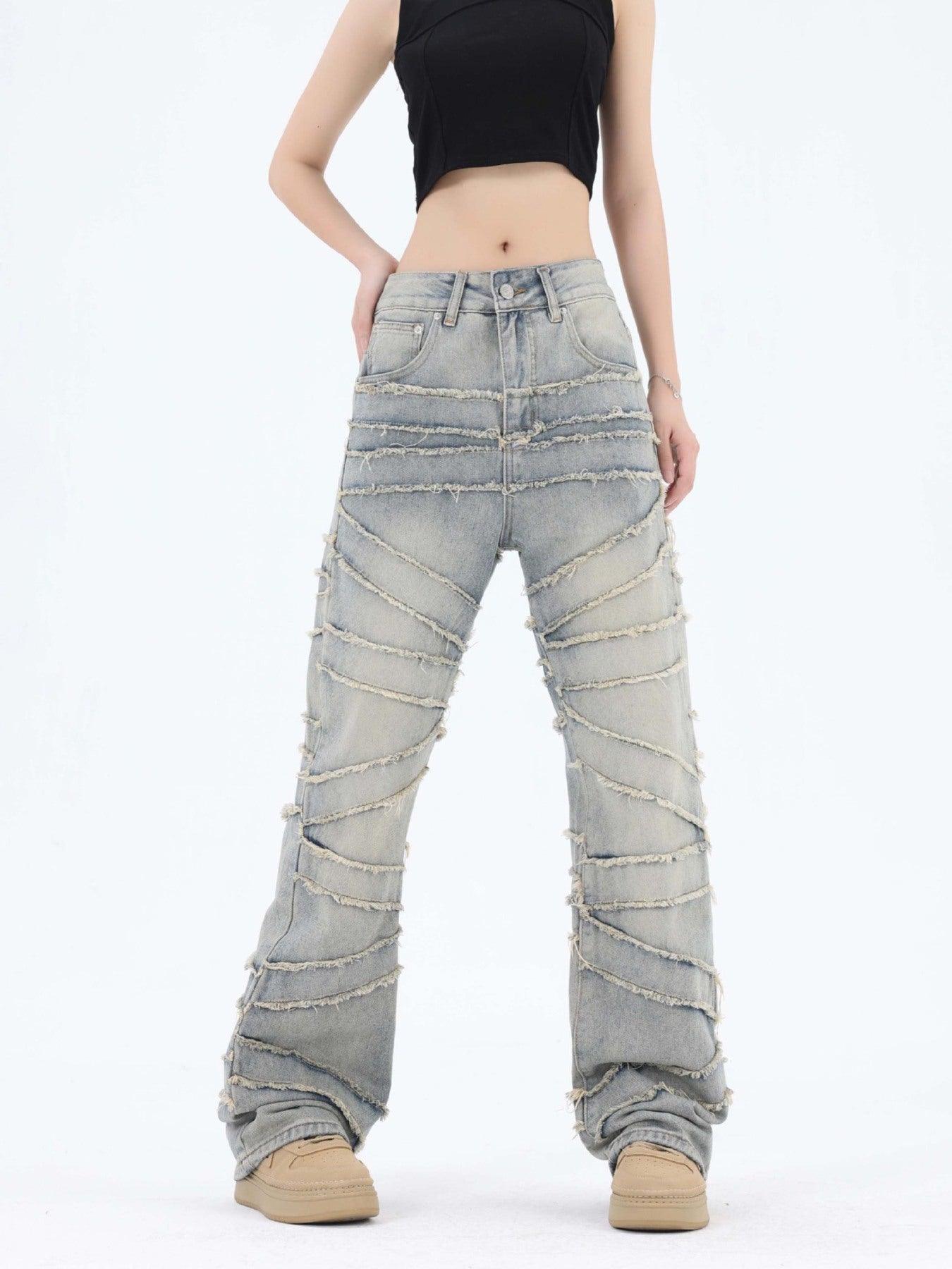 Tntwear® - Loose Wide Leg Cat Whisker Jeans - 1809 - tntwear1