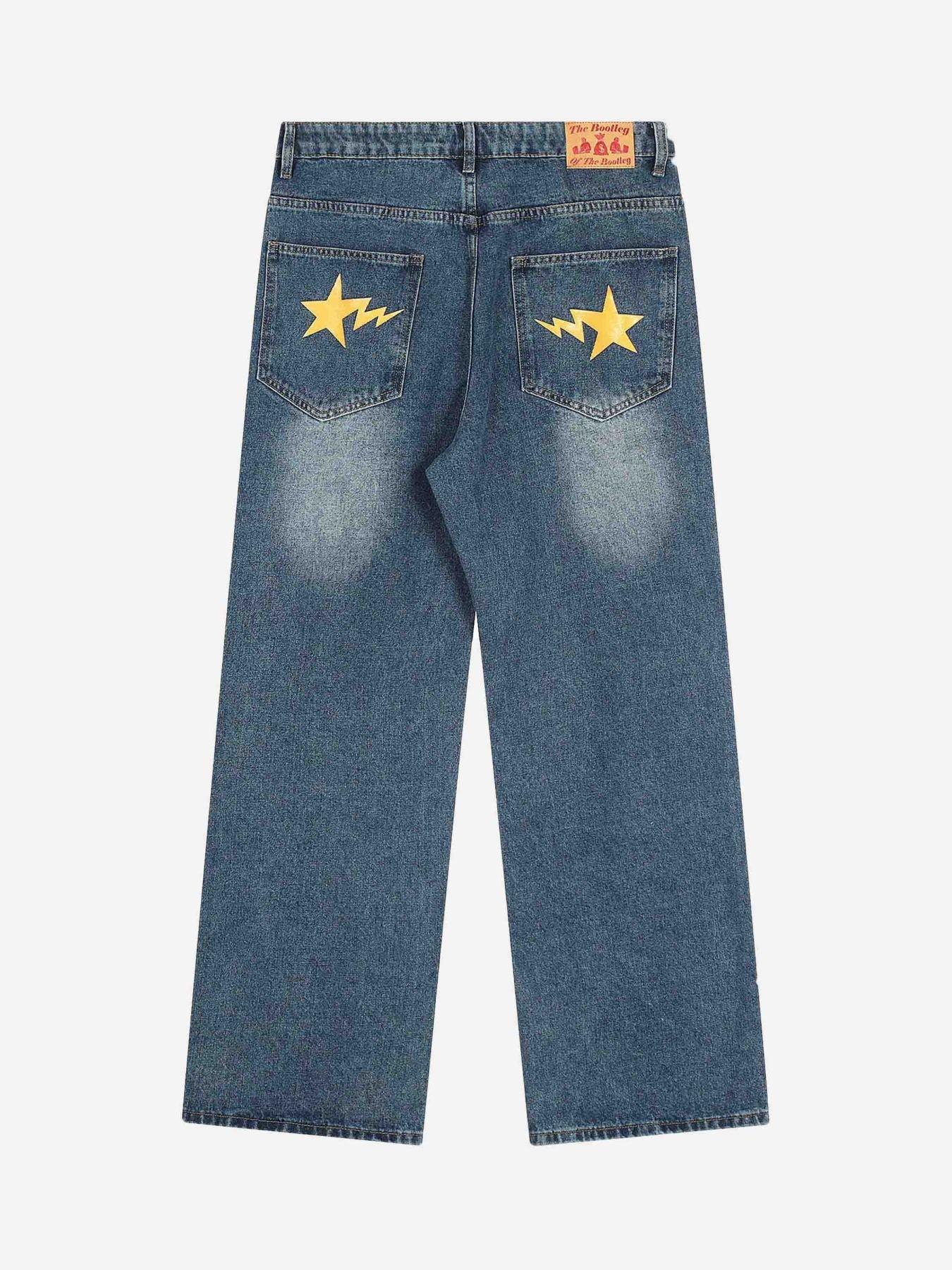 Tntwear® - Personality Smiley Face Printed Jeans - 1978 - tntwear1