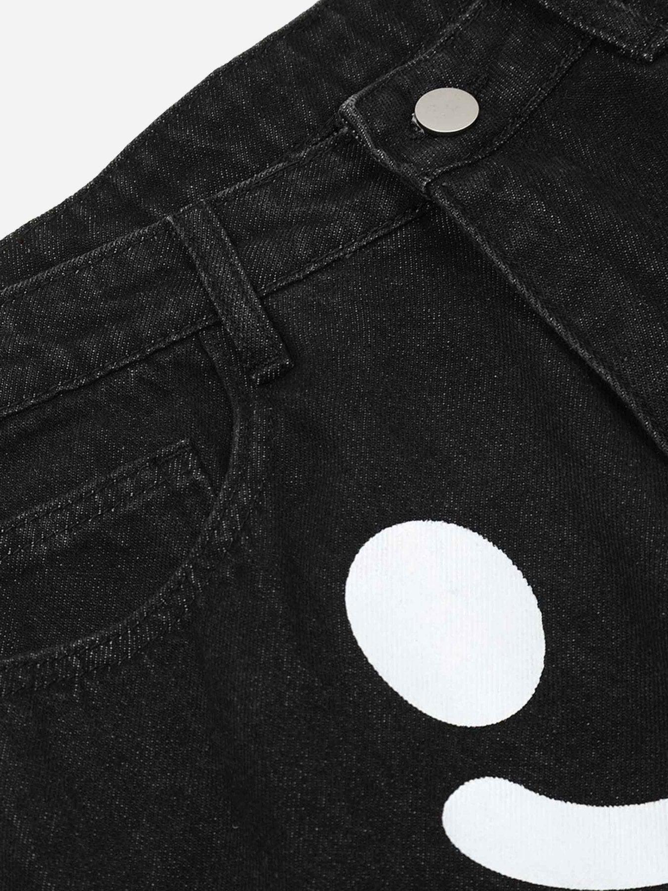 Tntwear® - Personality Smiley Face Printed Jeans - 1978 - tntwear1