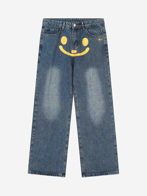 Tntwear® - Personality Smiley Face Printed Jeans - 1978 - tntwear1