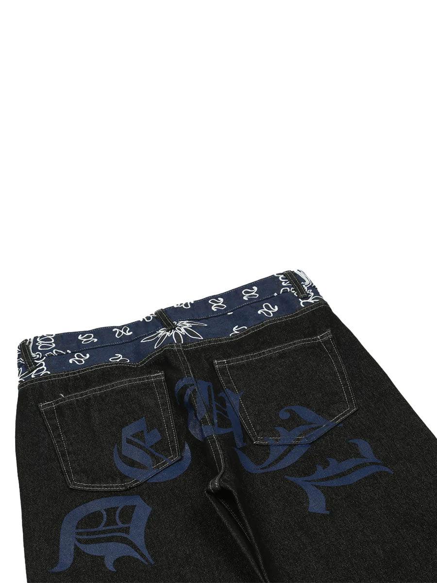 Tntwear® - Petal Letter Baggy Jeans - tntwear1