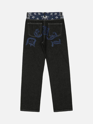 Tntwear® - Petal Letter Baggy Jeans - tntwear1