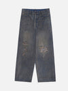 Tntwear® - Reverse Pocket Mud Dyed Knife Cut Jeans - tntwear1