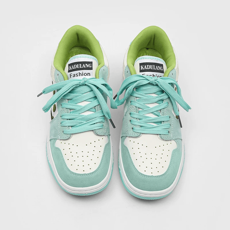 Tntwear® - Smile Embroidery Sneakers Green Shoes - tntwear1