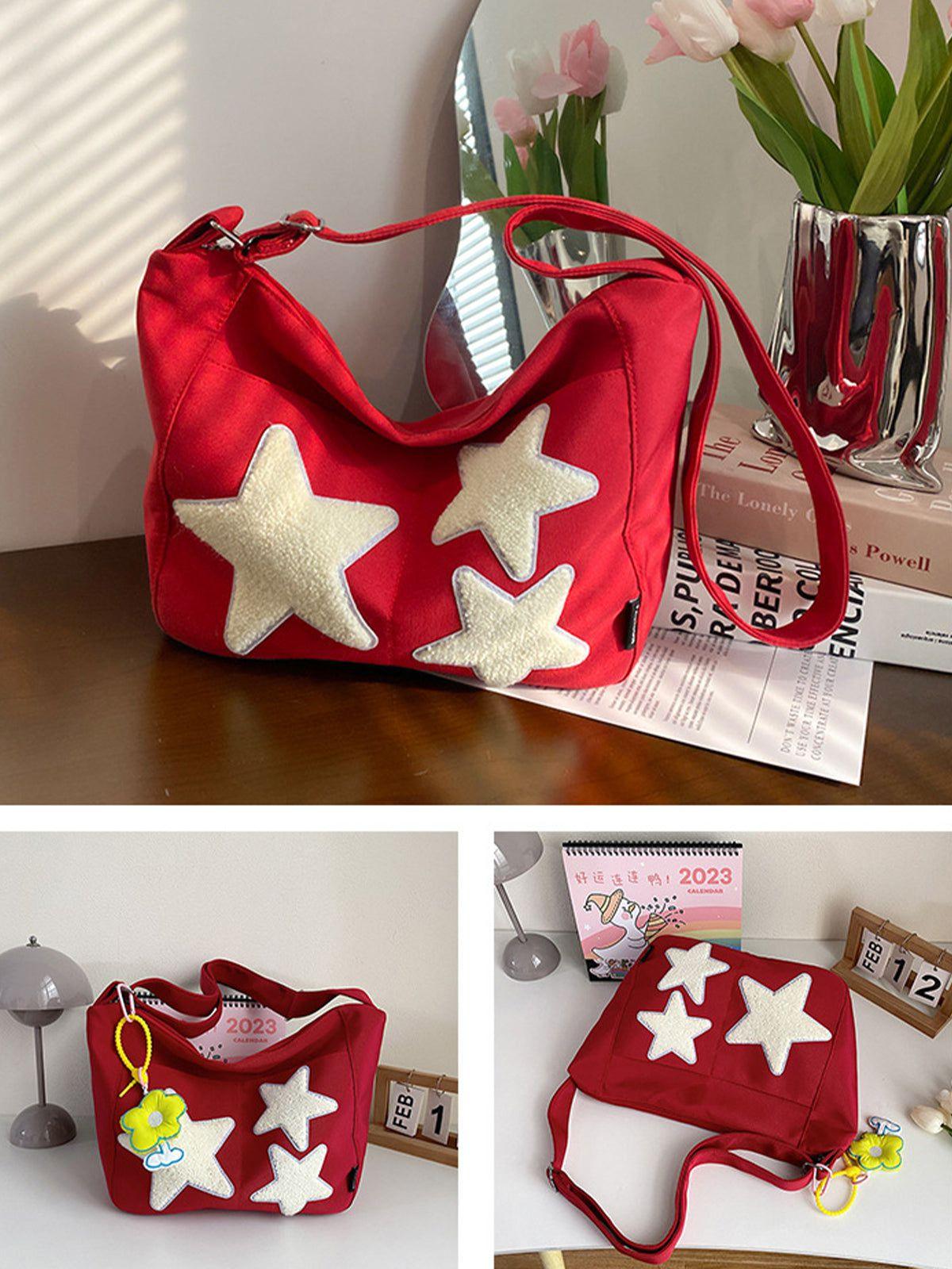 Tntwear® - Towel Embroidery Star Shoulder Bag - tntwear1