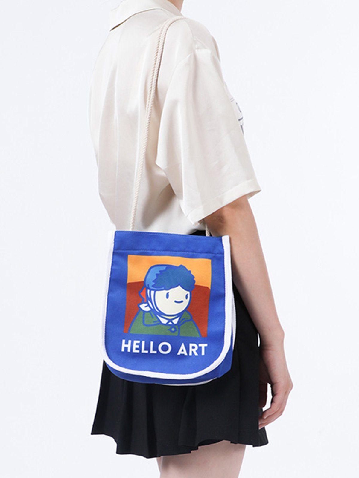 Tntwear® - Van Gogh Cartoon Printed Crossbody Bag - tntwear1