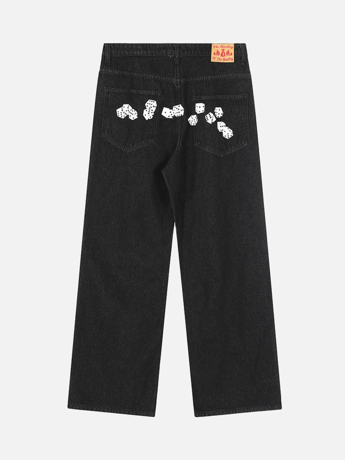 Tntwear® - Vintage Dice Print Jeans - tntwear1