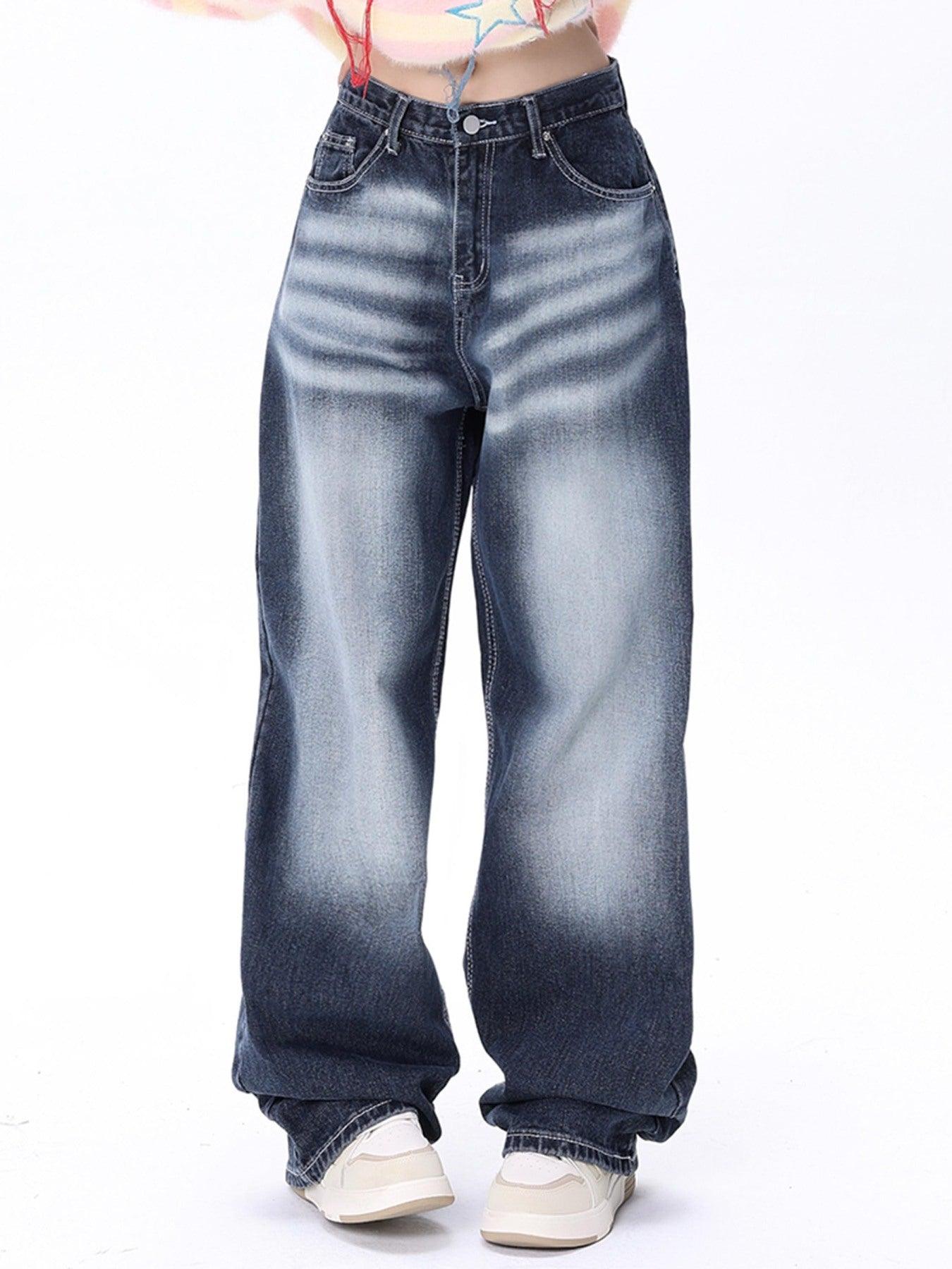 Tntwear® - Washed And Creased Wide-leg Jeans - 1979 - tntwear1