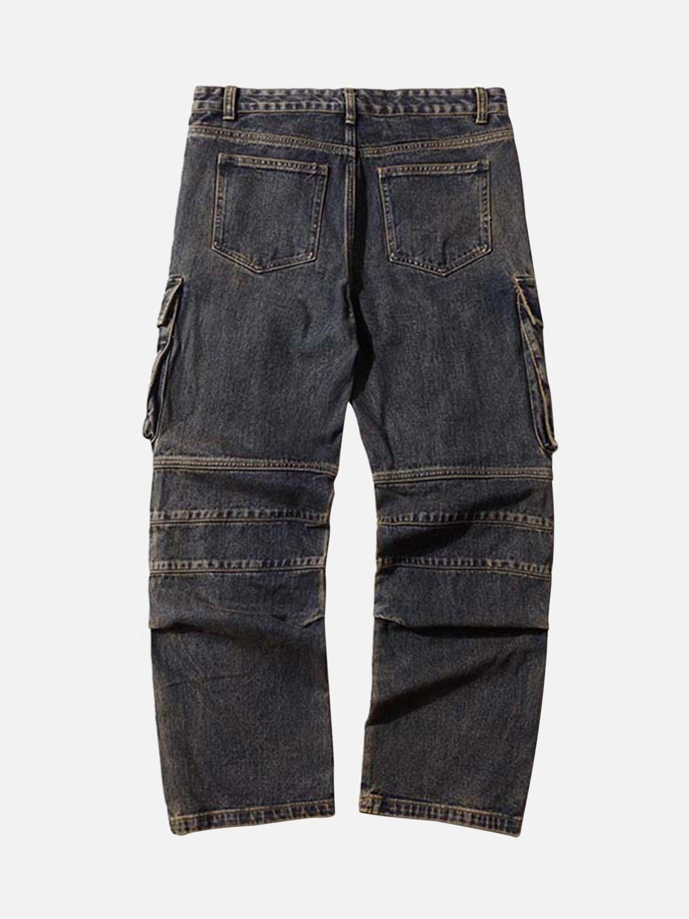 Tntwear® - Washed And Distressed Multi-pocket Jeans - 1698 - tntwear1