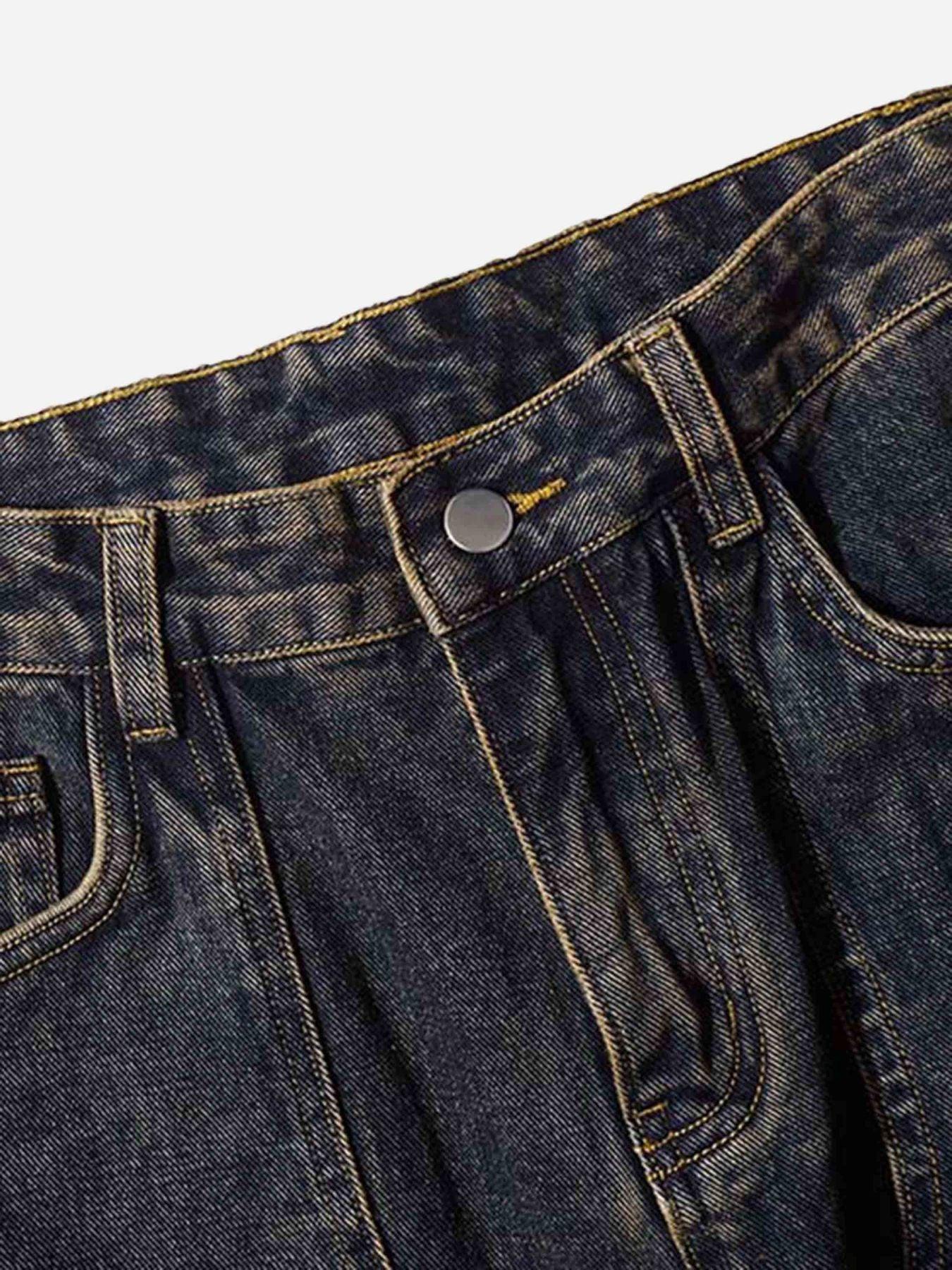 Tntwear® - Washed And Distressed Multi-pocket Jeans - 1698 - tntwear1