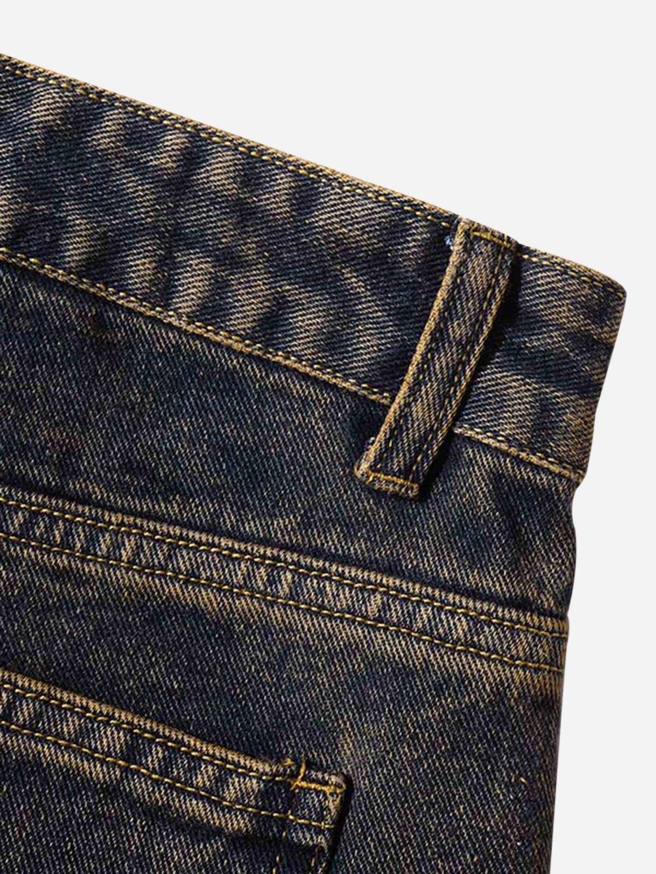 Tntwear® - Washed And Distressed Multi-pocket Jeans - 1698 - tntwear1