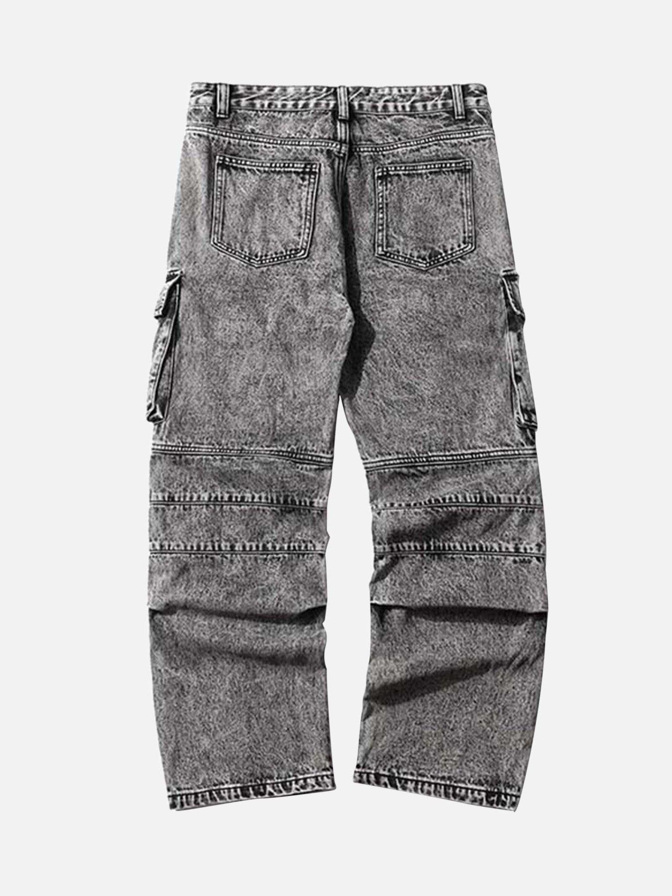 Tntwear® - Washed And Distressed Multi-pocket Jeans - 1698 - tntwear1