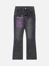 Tntwear® - Washed Distressed Letter Embroidered Jeans - tntwear1