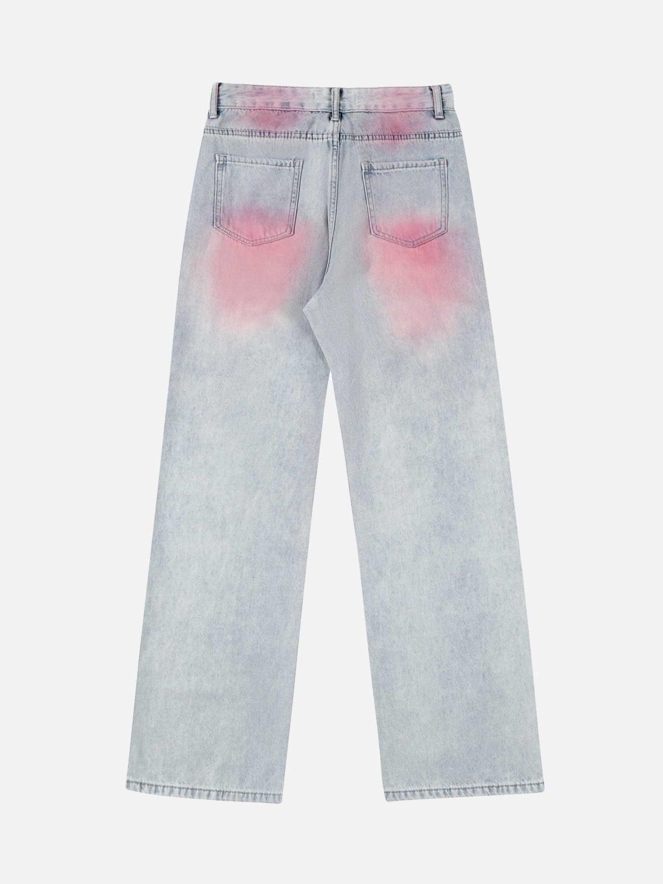 Tntwear® - Washed Gradient Straight-leg Jeans - tntwear1