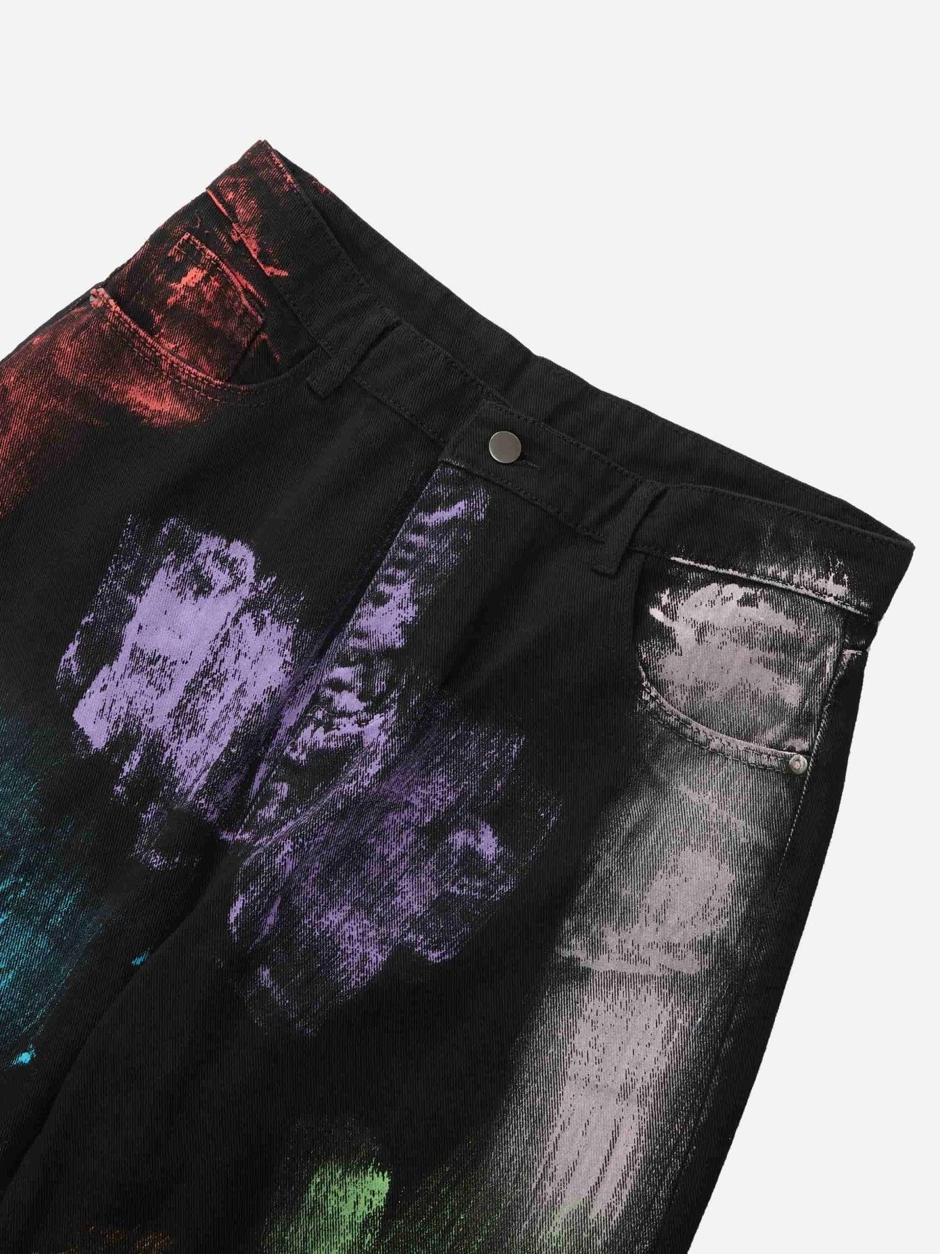 Tntwear® - Watercolor Print Jeans - 1582 - tntwear1