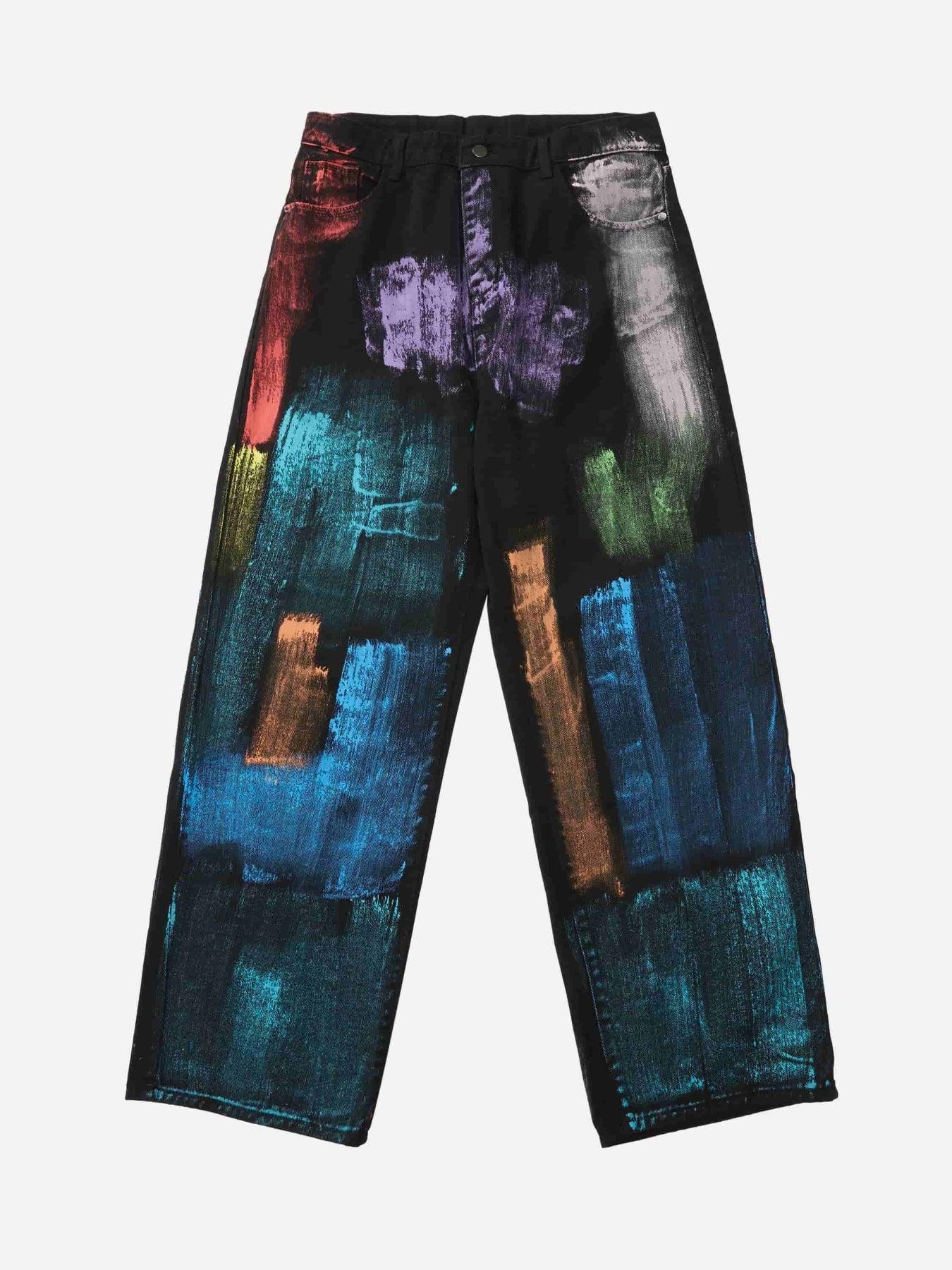 Tntwear® - Watercolor Print Jeans - 1582 - tntwear1